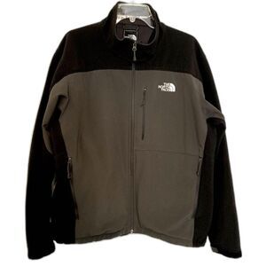 The North Face Apex Bionic Jacket Men Full Zip Soft Shell Gray Black Two Tone